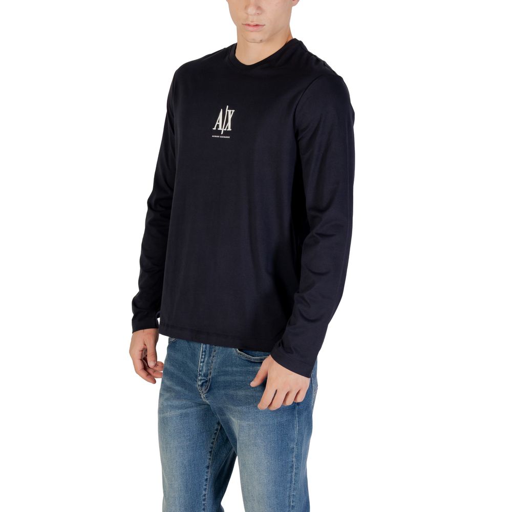 Armani Exchange Blue Cotton Long Sleeve T-Shirt Armani Exchange
