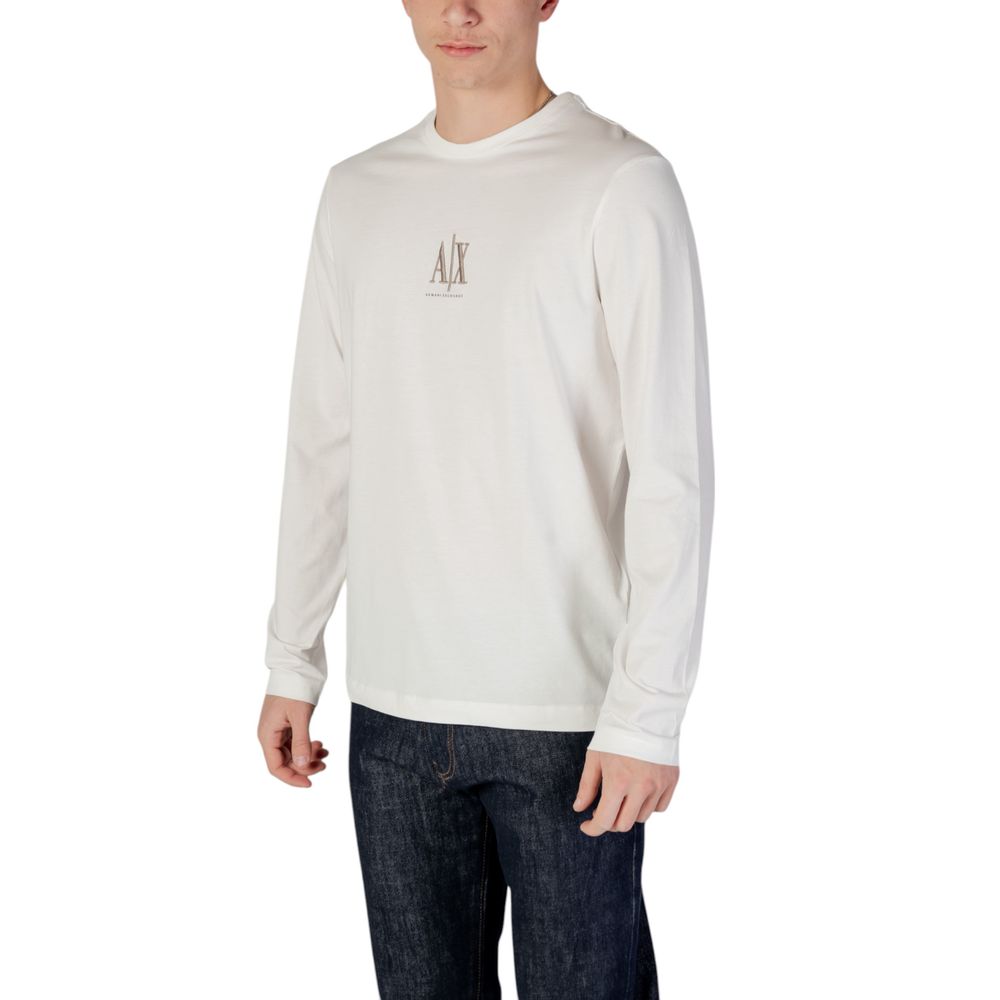 Armani Exchange Cream Cotton Long Sleeve T-Shirt Armani Exchange