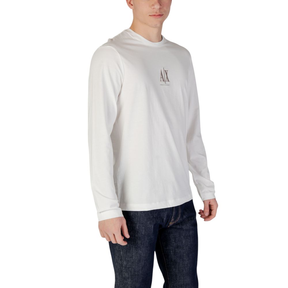 Armani Exchange Cream Cotton Long Sleeve T-Shirt Armani Exchange