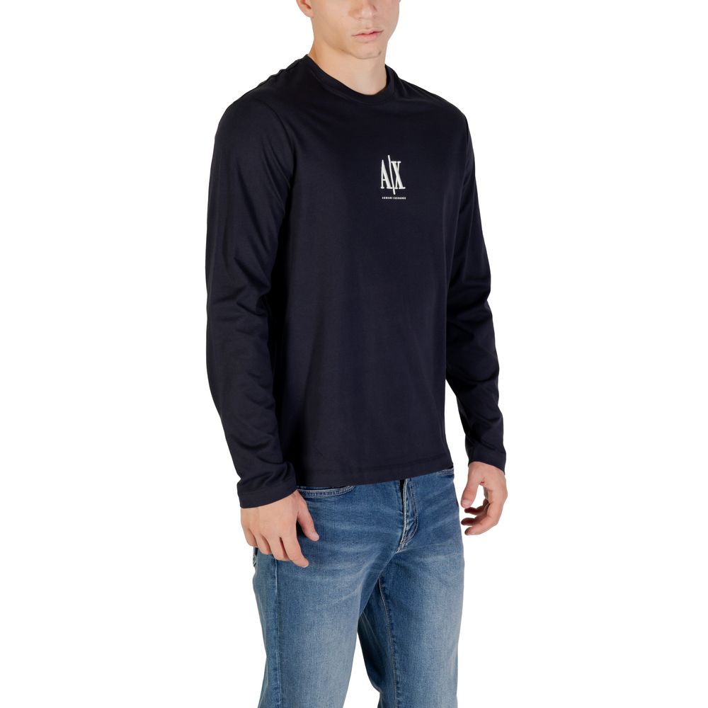 Armani Exchange Blue Cotton Long Sleeve T-Shirt Armani Exchange
