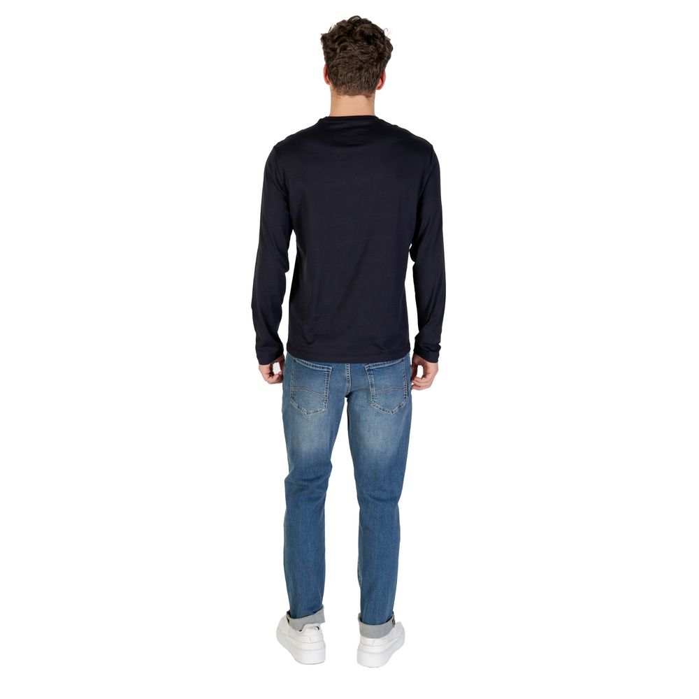 Armani Exchange Blue Cotton Long Sleeve T-Shirt Armani Exchange