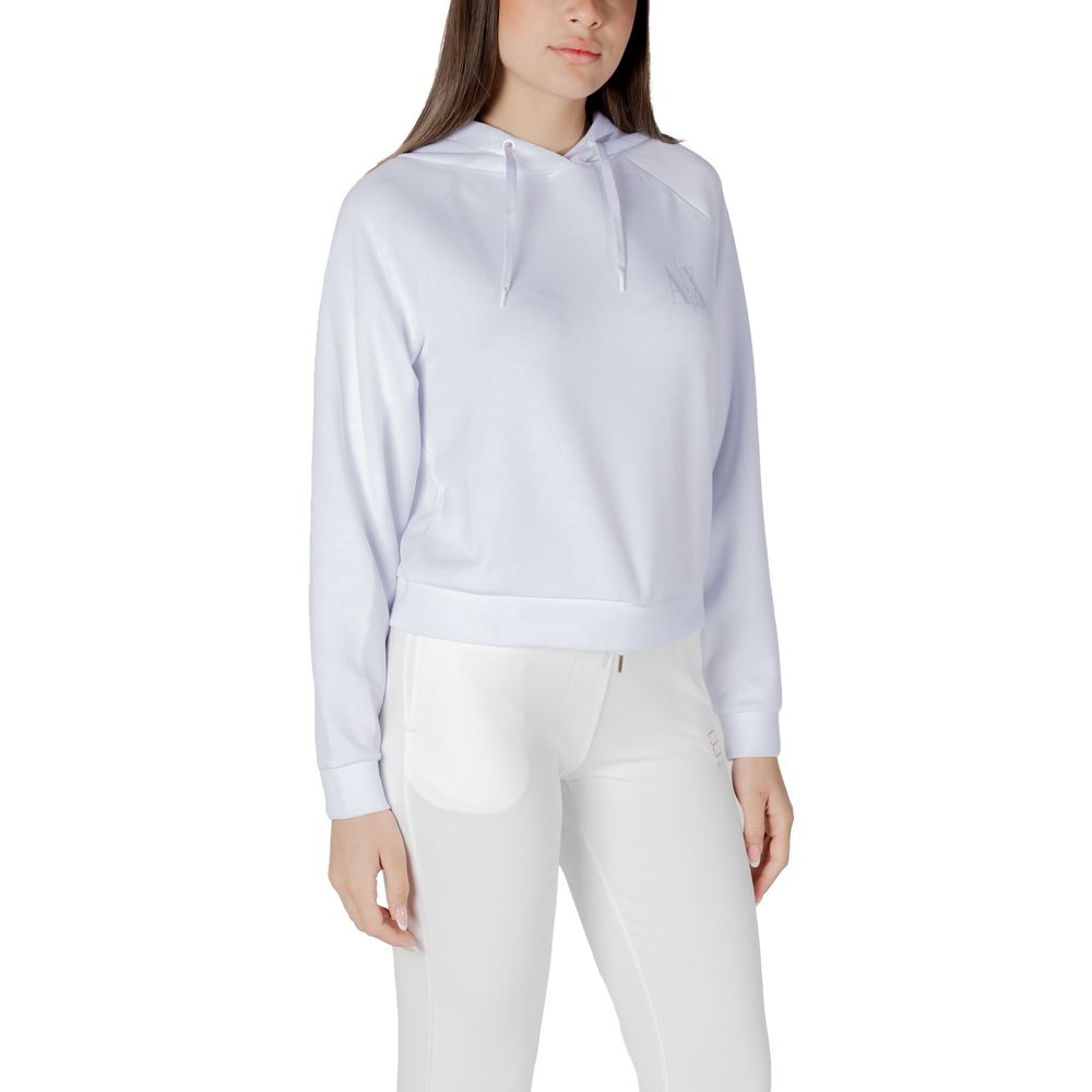 Armani Exchange White Viscose Hoodie Armani Exchange