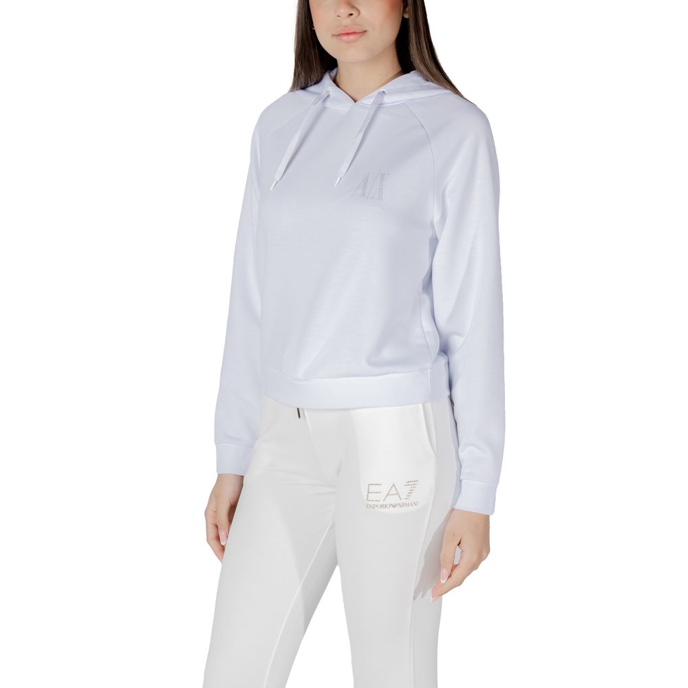 Armani Exchange White Viscose Hoodie Armani Exchange