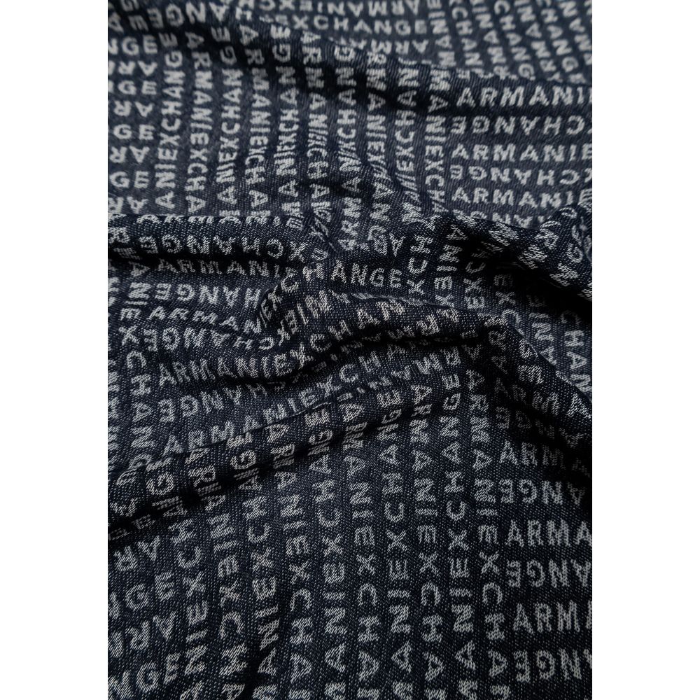 Armani Exchange Blue Viscose Scarf Armani Exchange