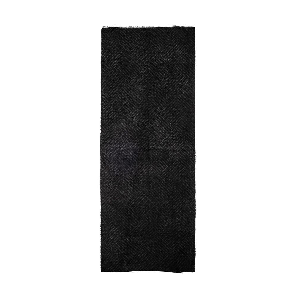 Armani Exchange Black Viscose Scarf Armani Exchange