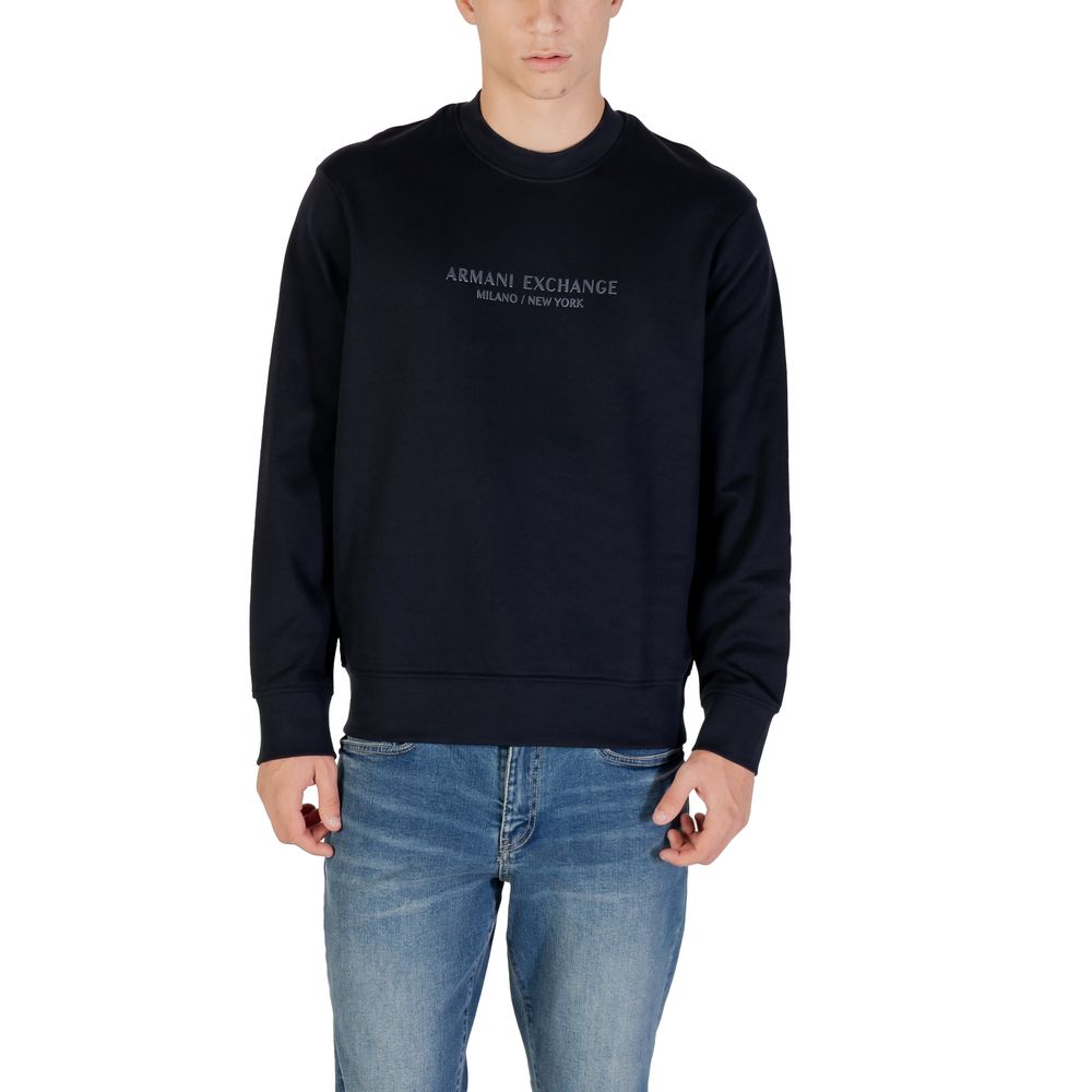 Armani Exchange Blue Cotton Sweatshirt Armani Exchange