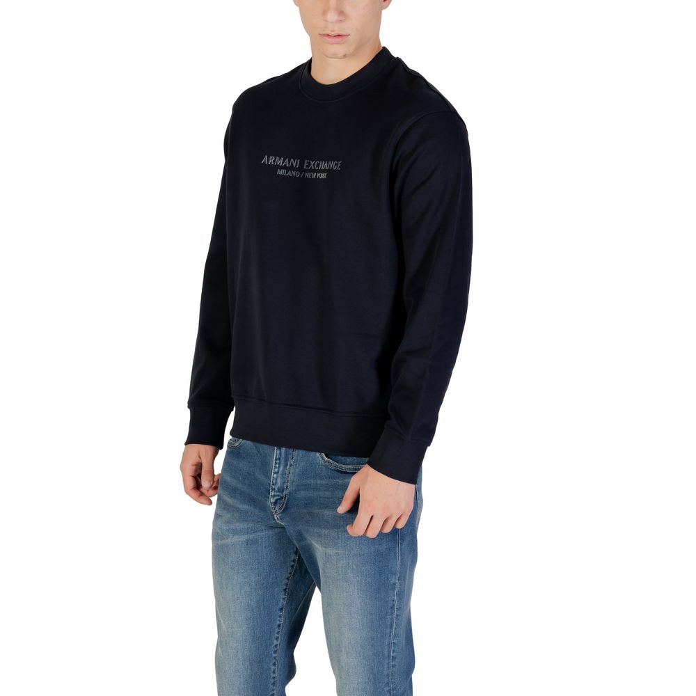 Armani Exchange Blue Cotton Sweatshirt Armani Exchange