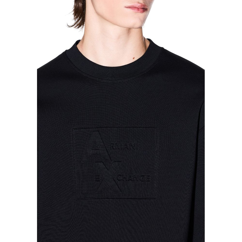 Armani Exchange Black Cotton Sweatshirt Armani Exchange