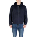 Armani Exchange Blue Cotton Hoodie Armani Exchange