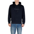 Armani Exchange Blue Cotton Hoodie Armani Exchange