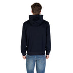 Armani Exchange Blue Cotton Hoodie Armani Exchange