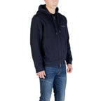Armani Exchange Blue Cotton Hoodie Armani Exchange