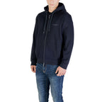 Armani Exchange Blue Cotton Hoodie Armani Exchange