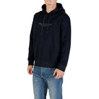 Armani Exchange Blue Cotton Hoodie Armani Exchange