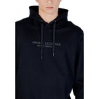 Armani Exchange Blue Cotton Hoodie Armani Exchange