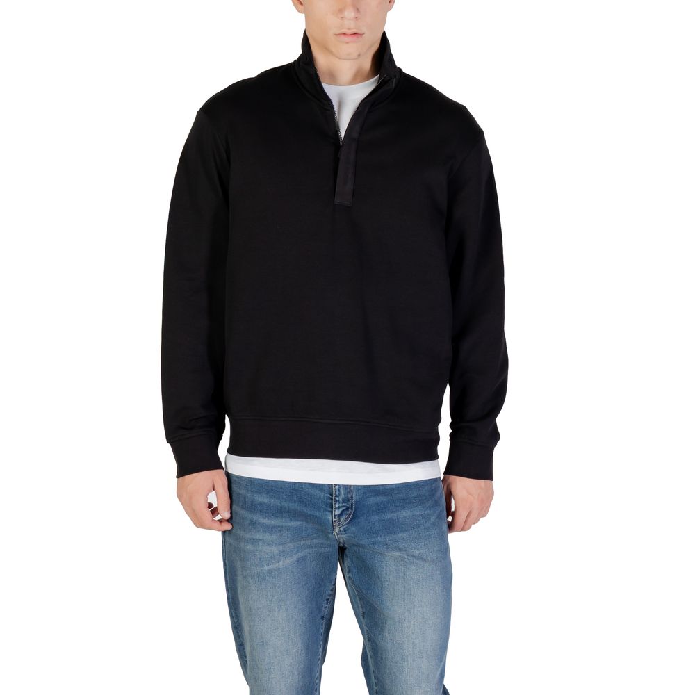 Armani Exchange Black Cotton Sweatshirt Armani Exchange
