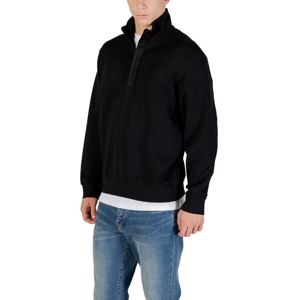 Armani Exchange Black Cotton Sweatshirt Armani Exchange