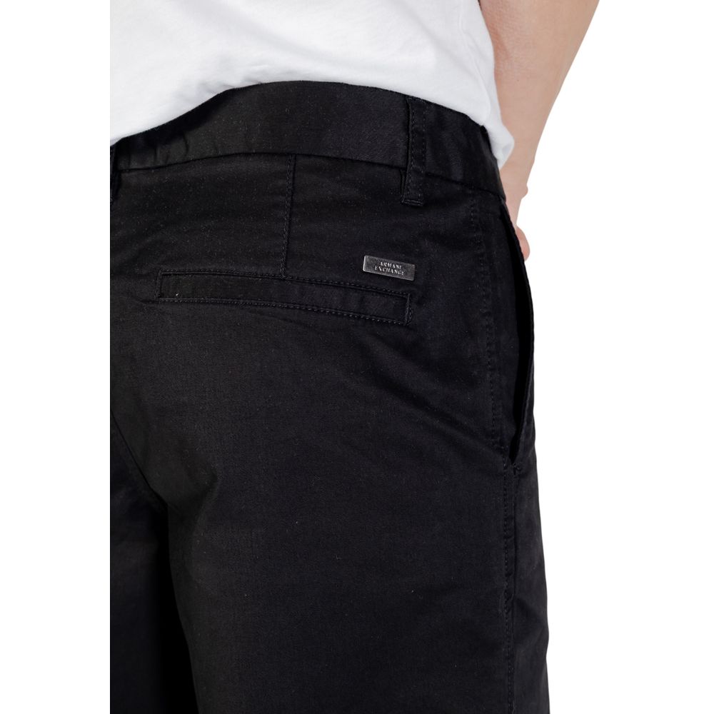 Armani Exchange Black Cotton Skinny Pants Armani Exchange