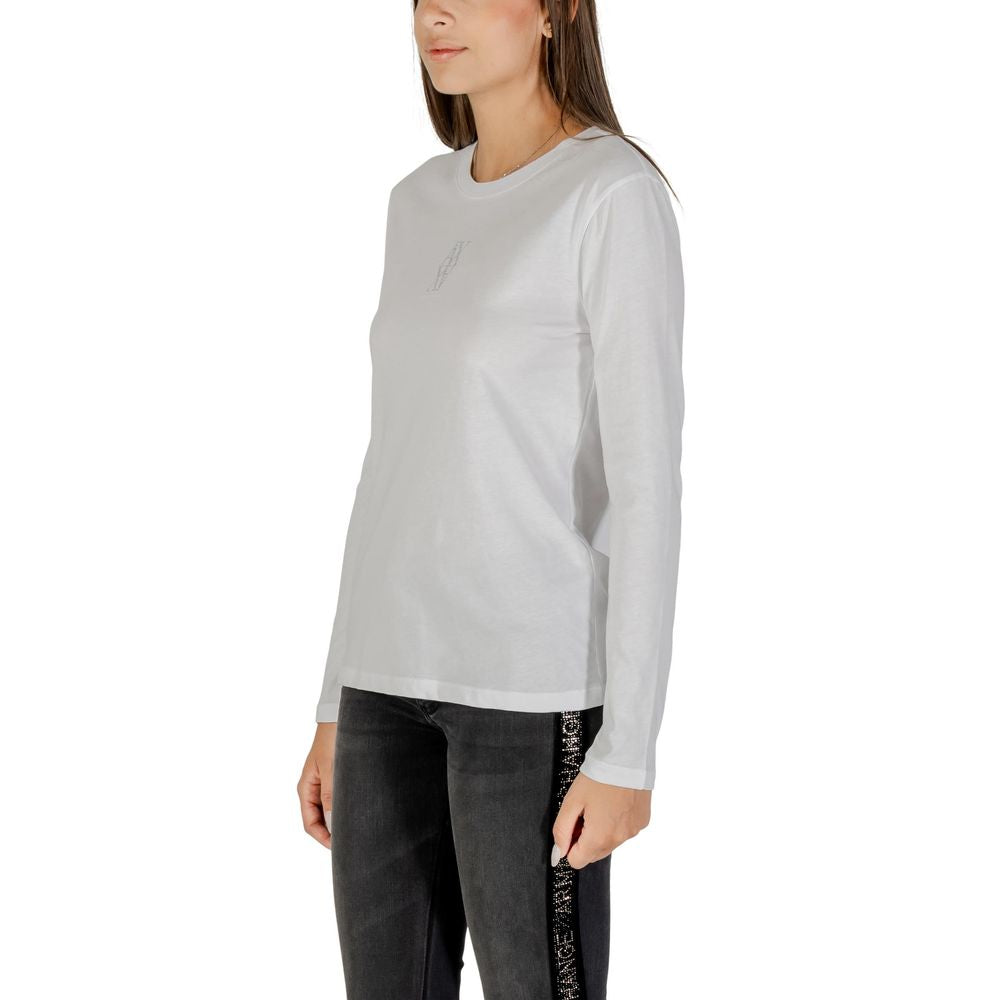Armani Exchange White Cotton Long Sleeve T-Shirt Armani Exchange