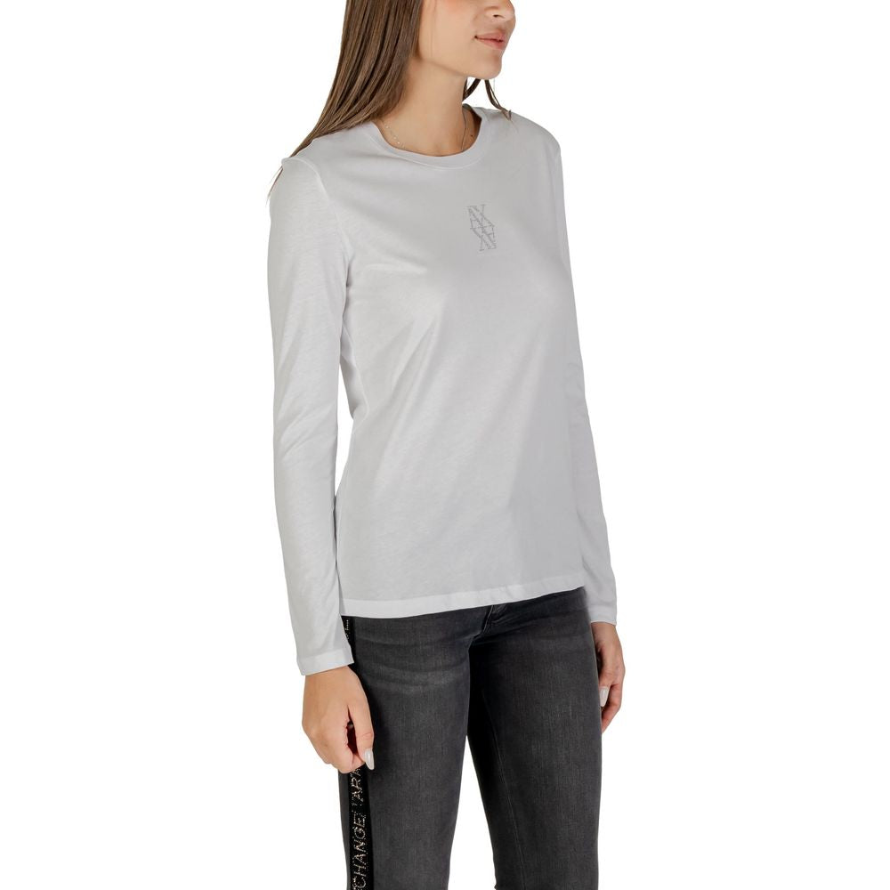 Armani Exchange White Cotton Long Sleeve T-Shirt Armani Exchange