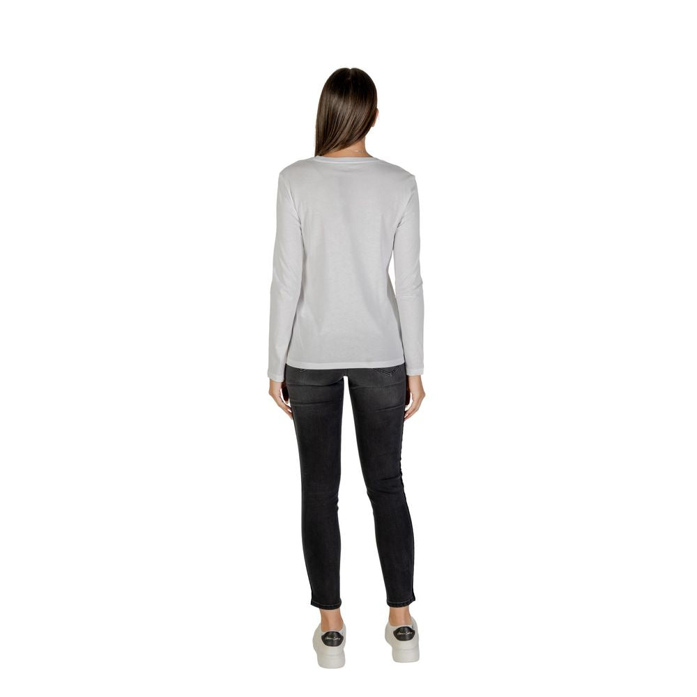 Armani Exchange White Cotton Long Sleeve T-Shirt Armani Exchange