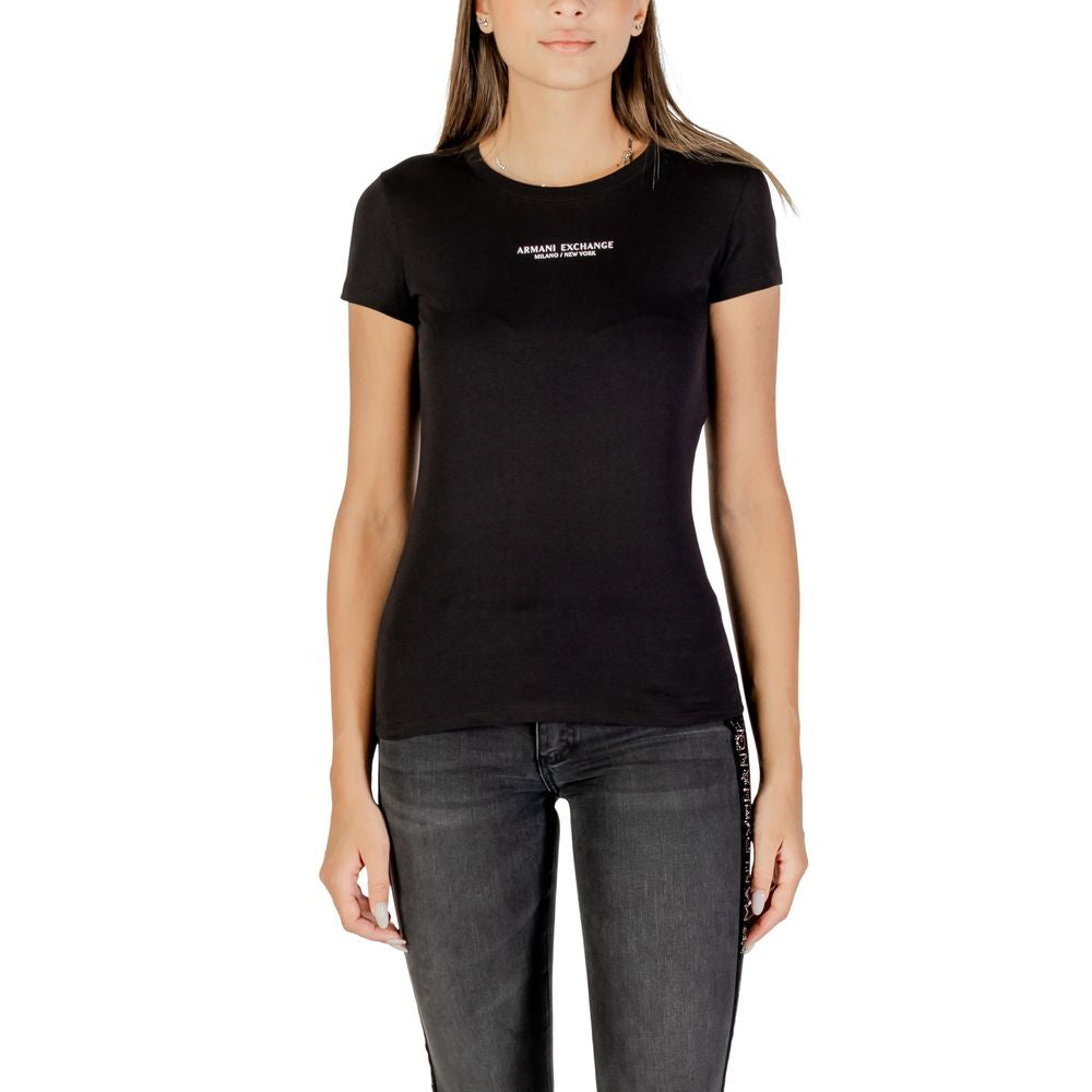 Armani Exchange Black Cotton T-Shirt Armani Exchange