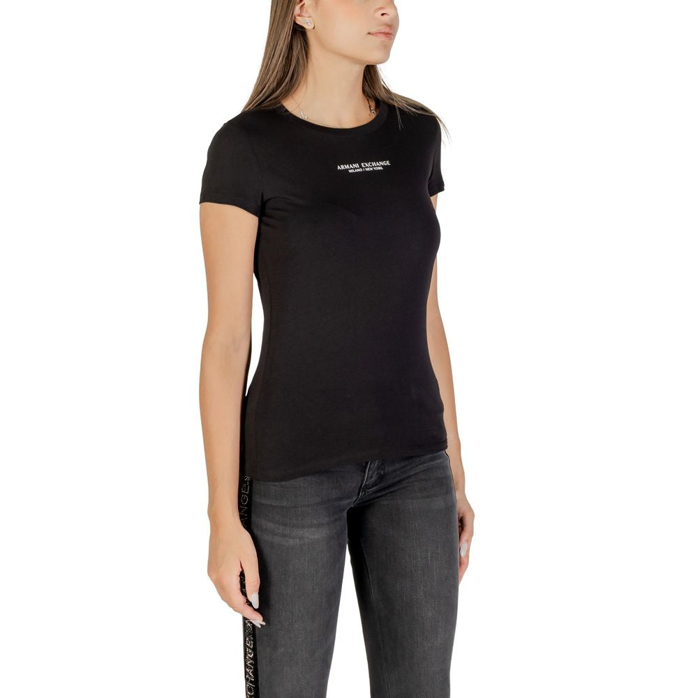 Armani Exchange Black Cotton T-Shirt Armani Exchange
