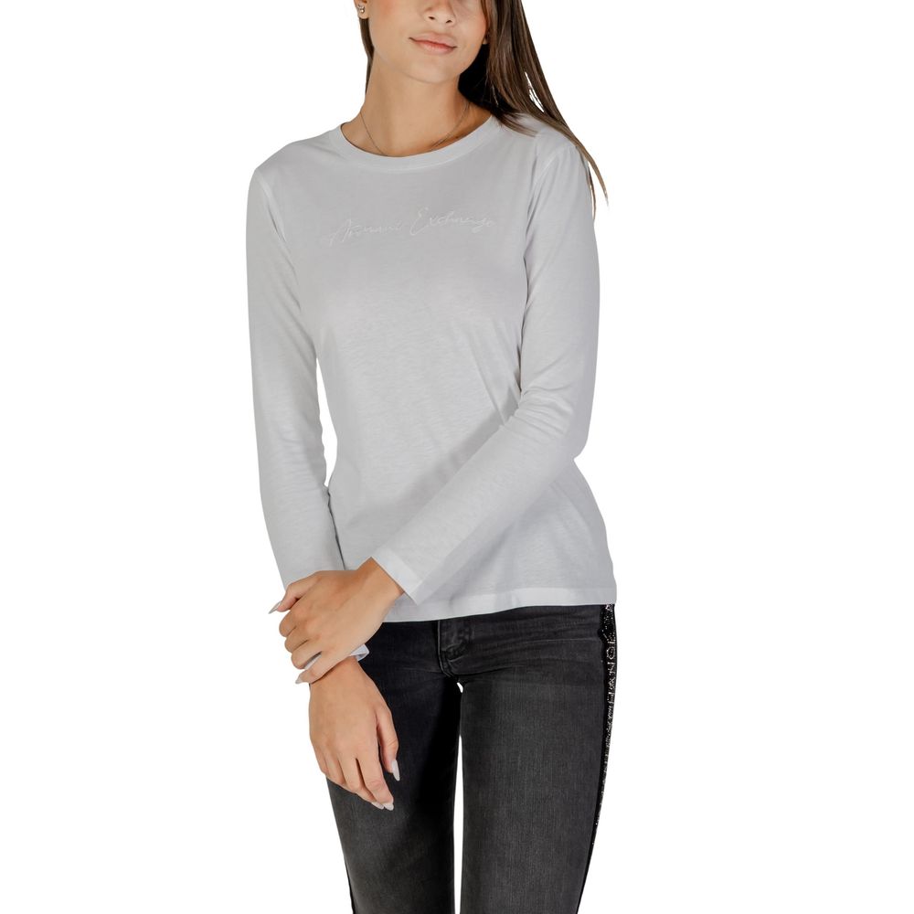 Armani Exchange White Cotton Long Sleeve T-Shirt Armani Exchange