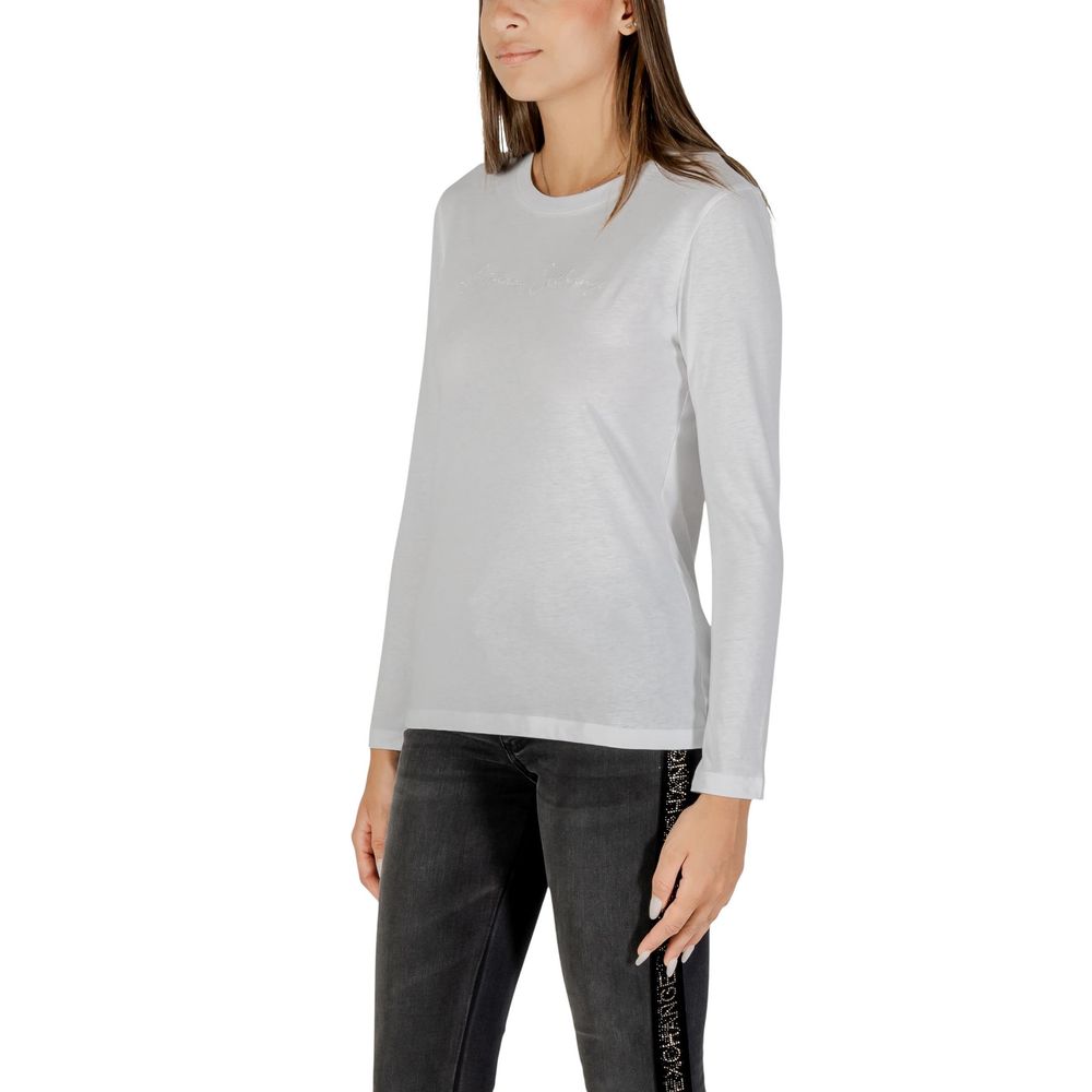 Armani Exchange White Cotton Long Sleeve T-Shirt Armani Exchange