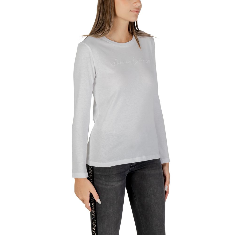 Armani Exchange White Cotton Long Sleeve T-Shirt Armani Exchange