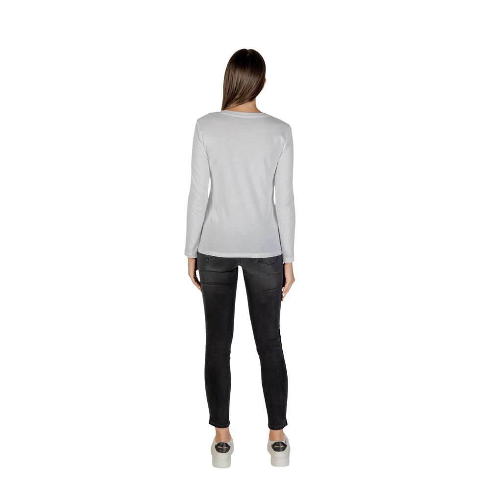 Armani Exchange White Cotton Long Sleeve T-Shirt Armani Exchange