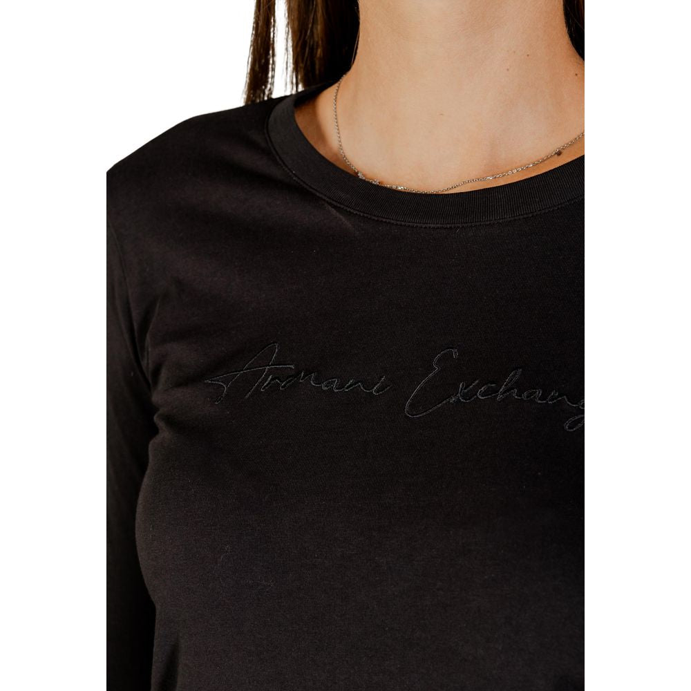 Armani Exchange Black Cotton Long Sleeve T-Shirt Armani Exchange