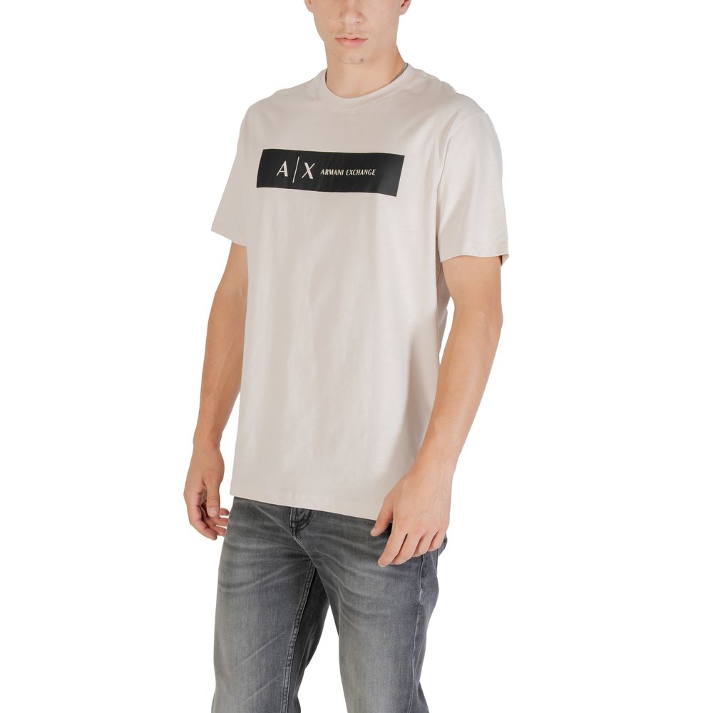 Armani Exchange Beige Cotton T-Shirt Armani Exchange