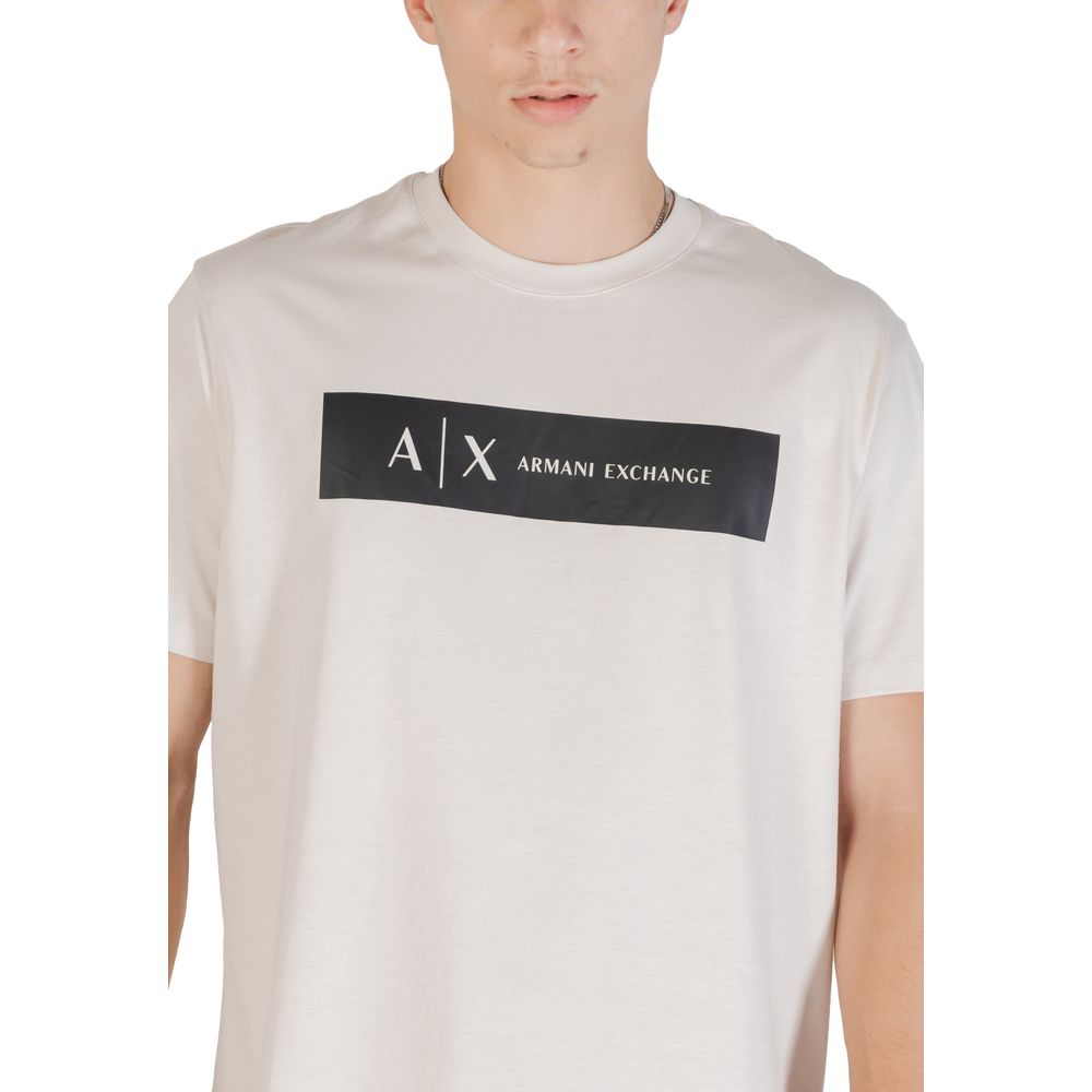 Armani Exchange Beige Cotton T-Shirt Armani Exchange