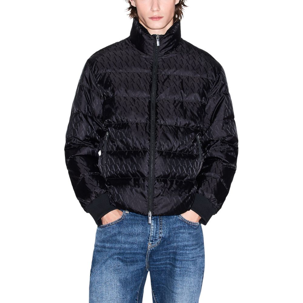 Armani Exchange Black Polyamide Coat Armani Exchange
