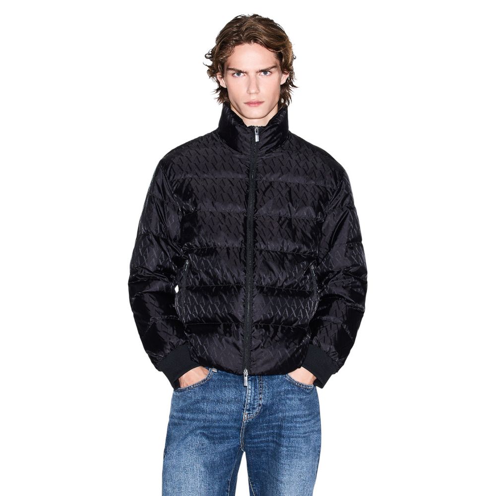 Armani Exchange Black Polyamide Coat Armani Exchange