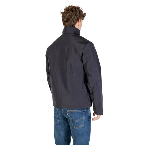 Armani Exchange Blue Polyester Full-Length Jacket Armani Exchange