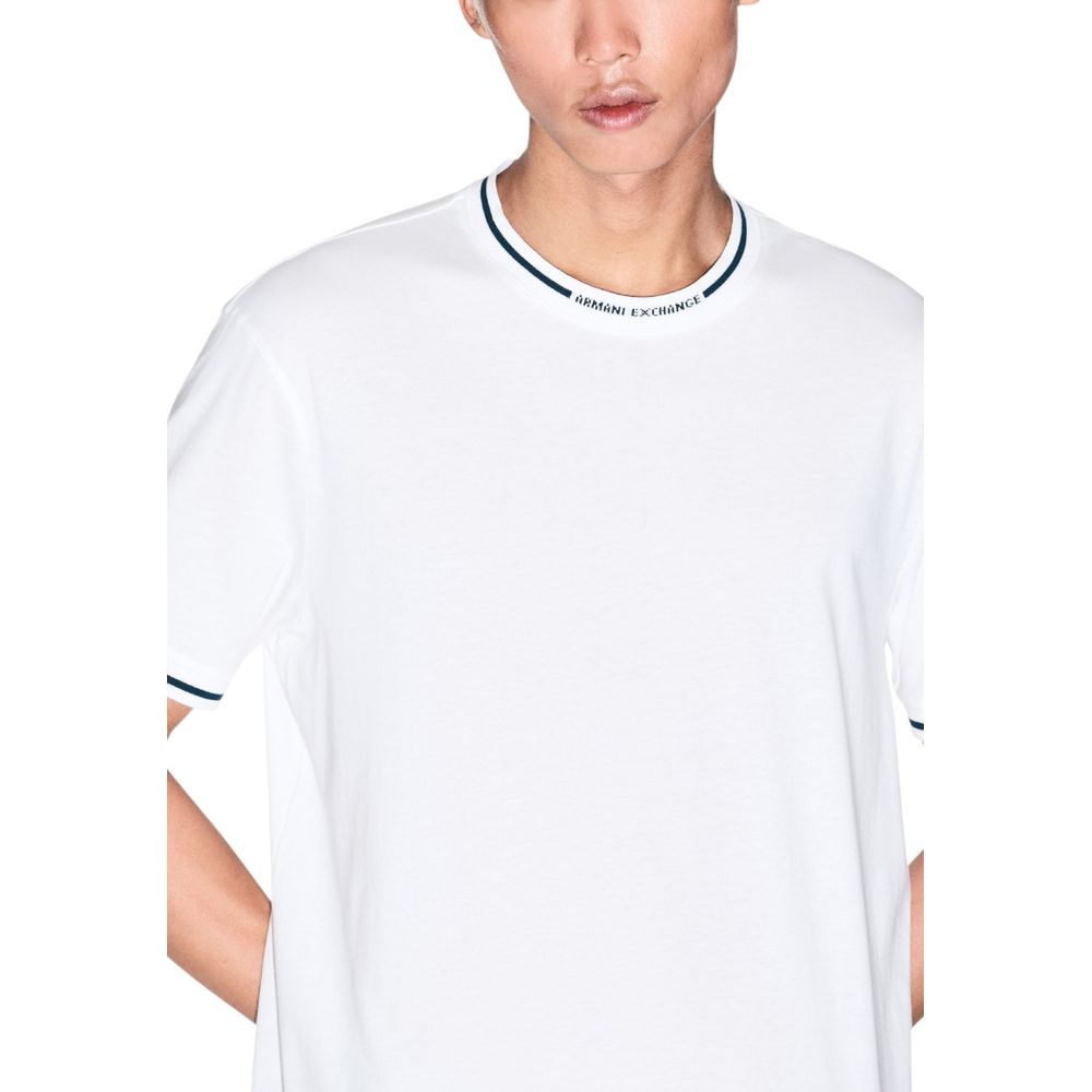 Armani Exchange White Cotton T-Shirt Armani Exchange