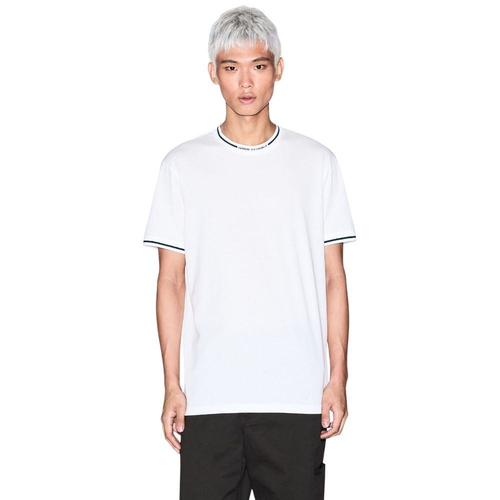 Armani Exchange White Cotton T-Shirt Armani Exchange