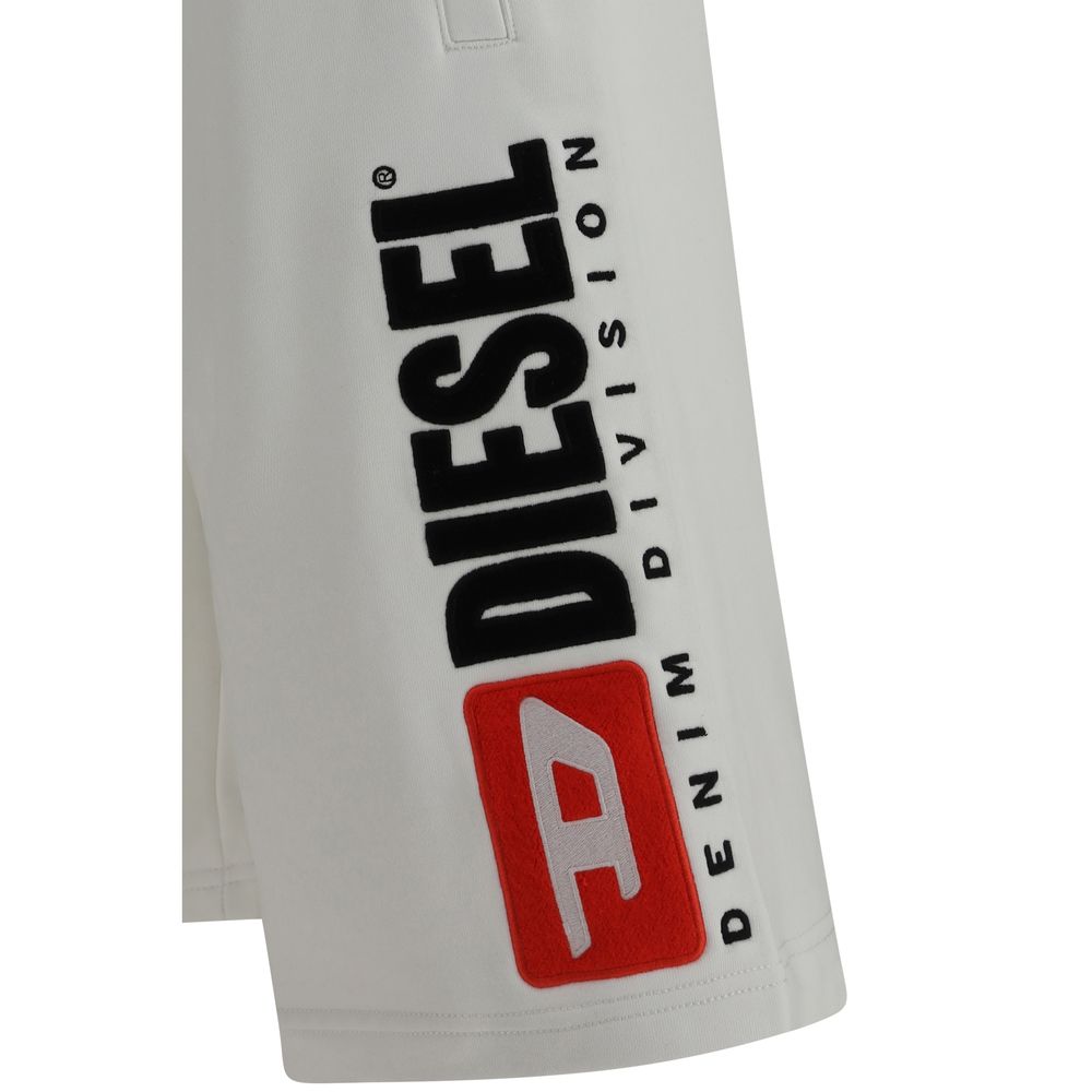 Diesel White Cotton Bermuda Shorts Diesel