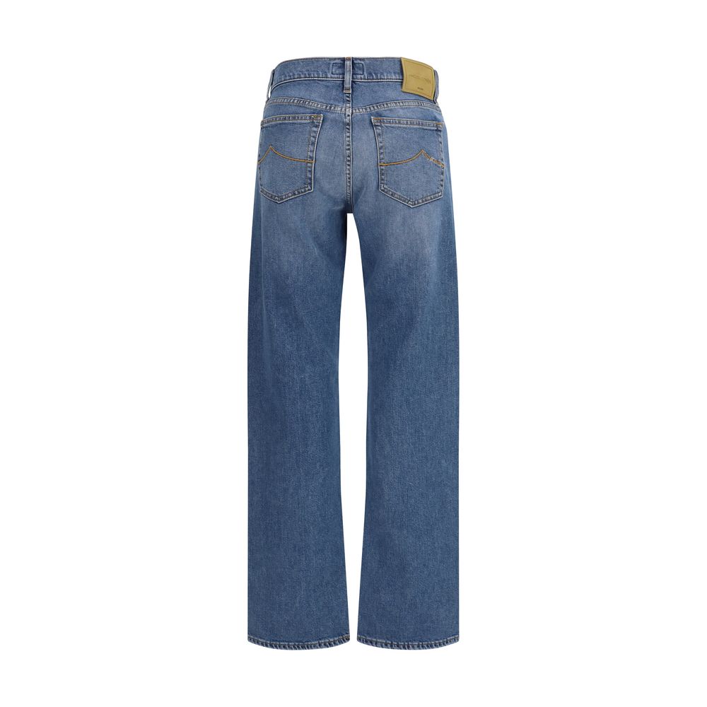 Jacob Cohen Blue Cotton Straight-Leg Jeans Jacob Cohen