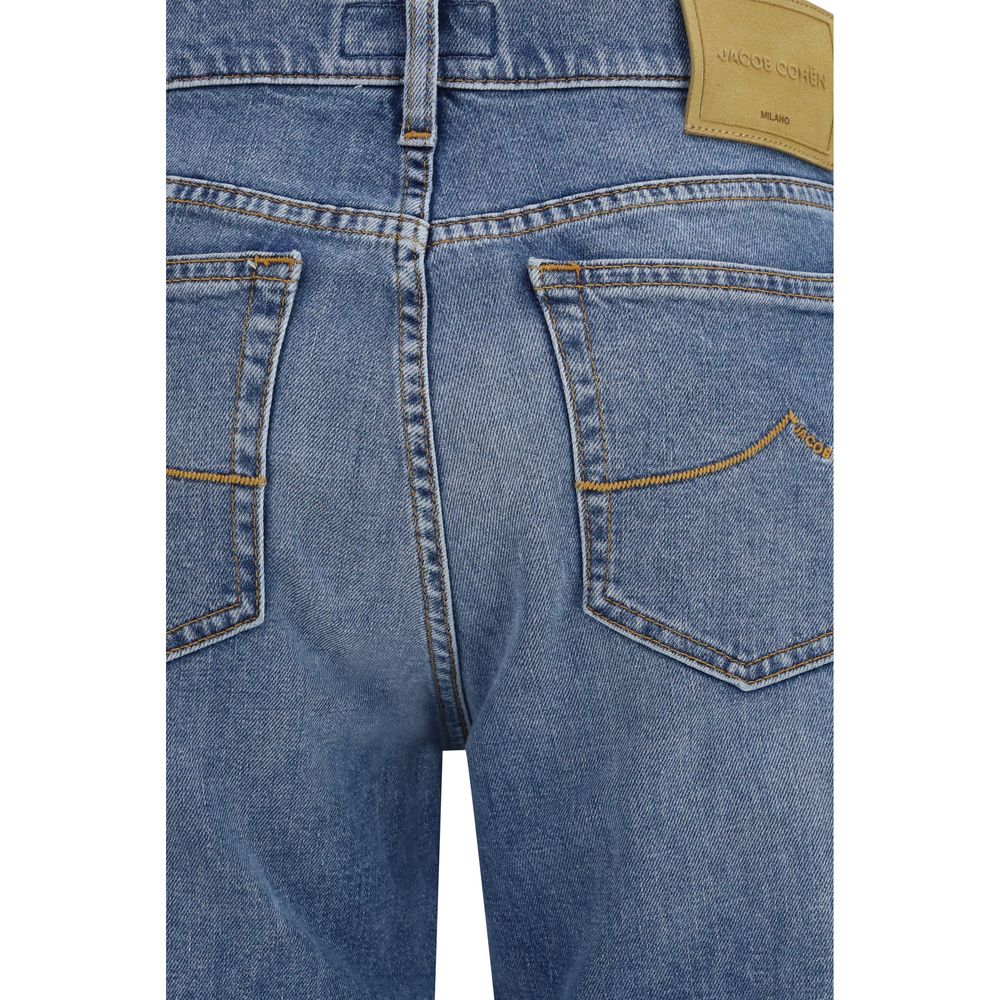 Jacob Cohen Blue Cotton Straight-Leg Jeans Jacob Cohen