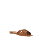 Saint Laurent Brown Calf Leather Bos Taurus Flat Sandals Saint Laurent