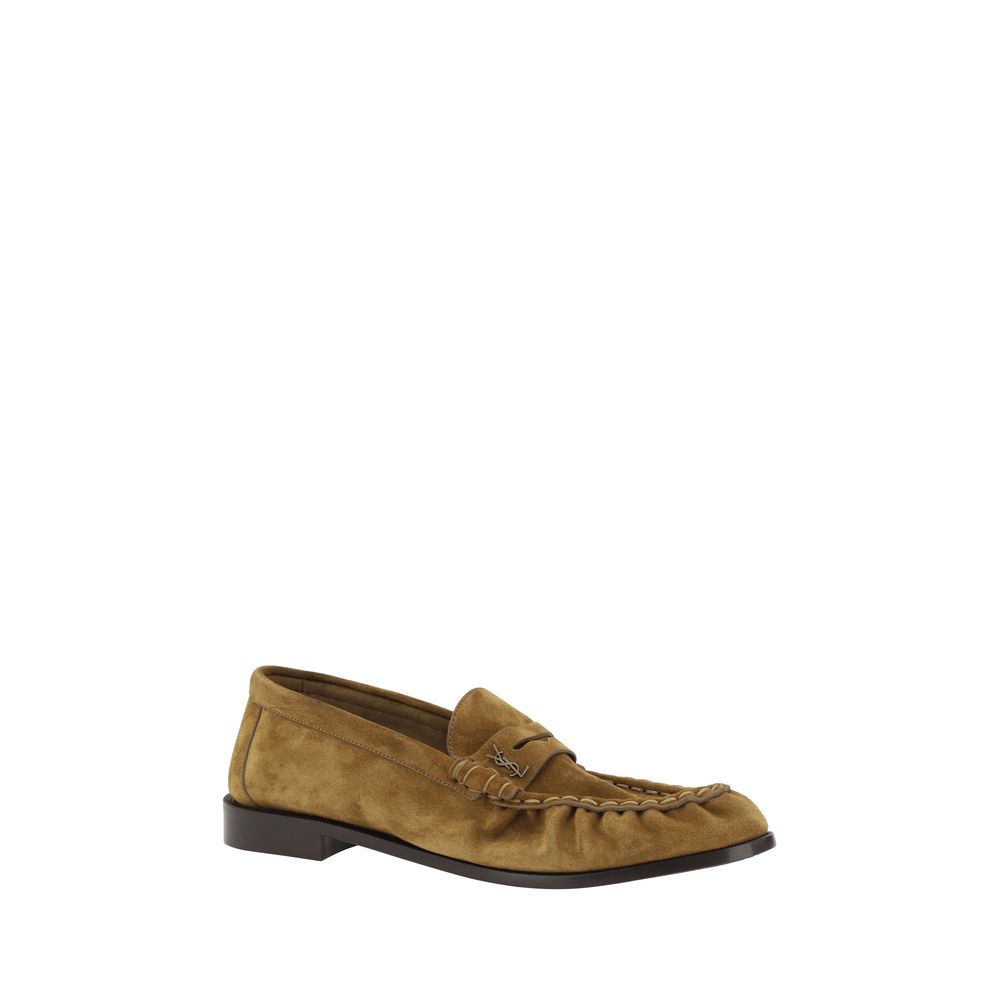 Saint Laurent Brown Calf Leather Bos Taurus Slip-On Loafers Saint Laurent
