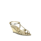 Prada Gold Calf Leather Bos Taurus Wedge Sandals Prada