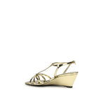 Prada Gold Calf Leather Bos Taurus Wedge Sandals Prada