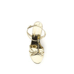 Prada Gold Calf Leather Bos Taurus Wedge Sandals Prada