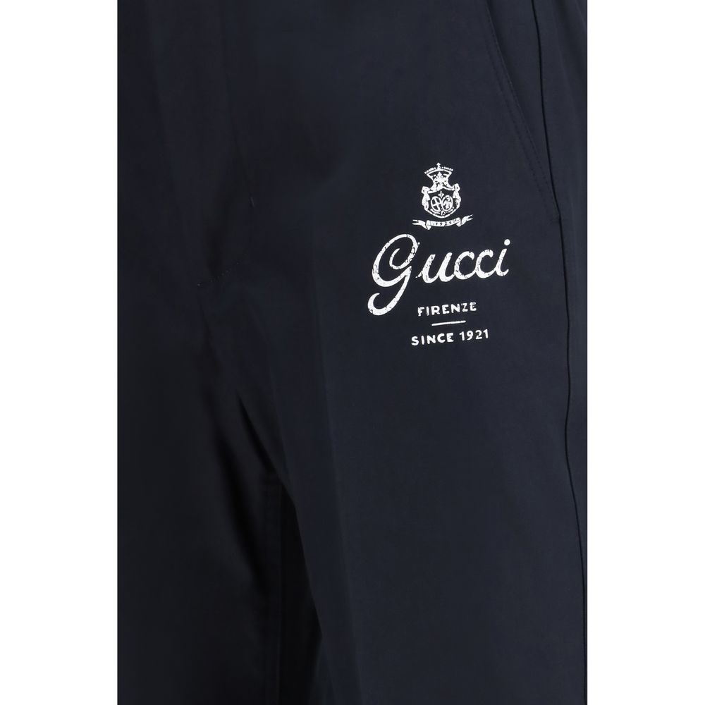 Gucci Blue Cotton Casual Pants Gucci