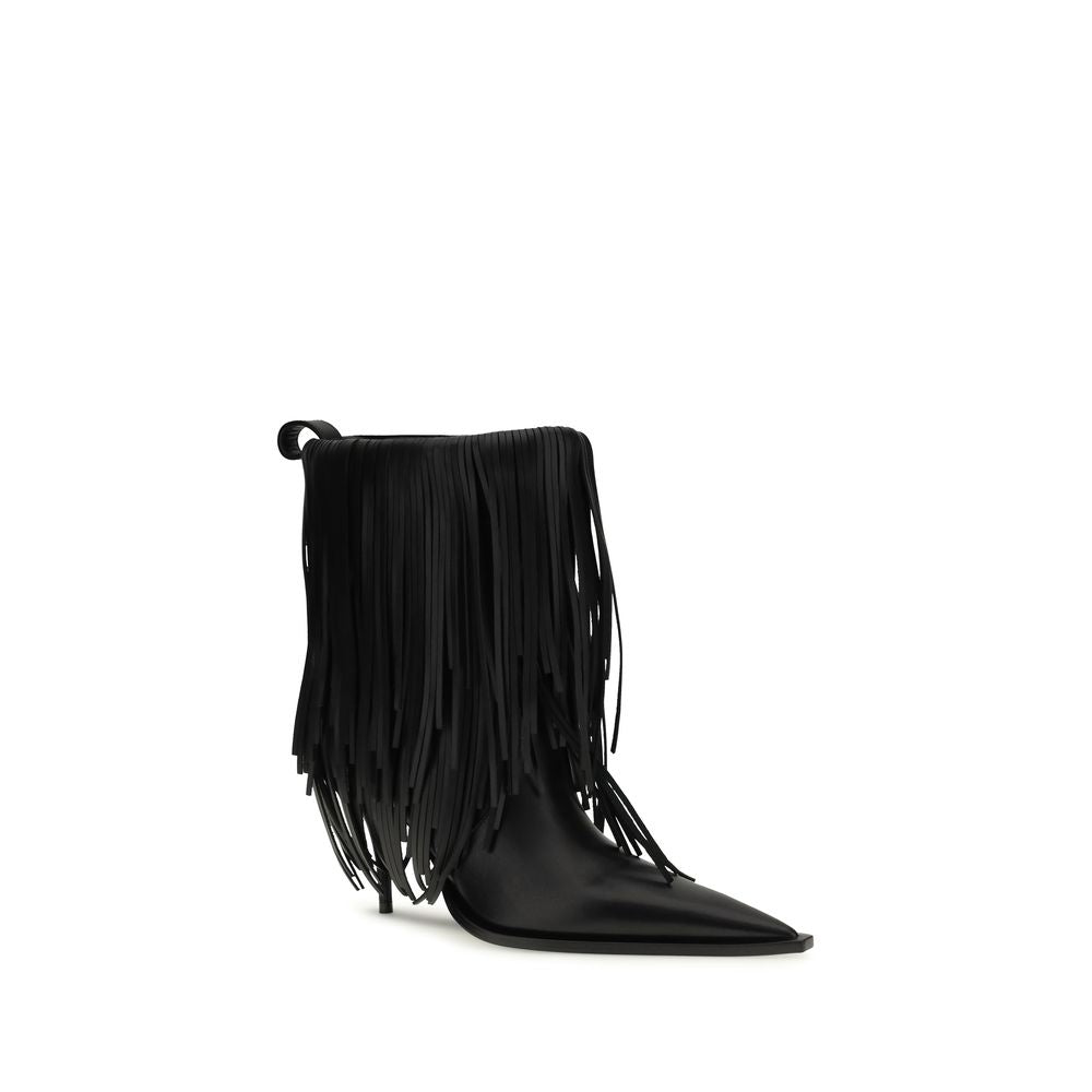 Balenciaga Black Calf Leather Bos Taurus Ankle Boots Balenciaga