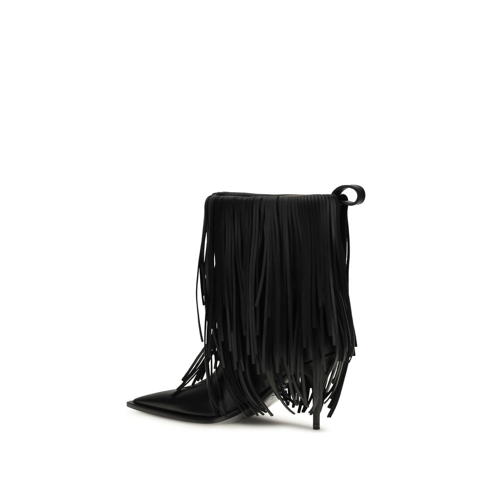 Balenciaga Black Calf Leather Bos Taurus Ankle Boots Balenciaga